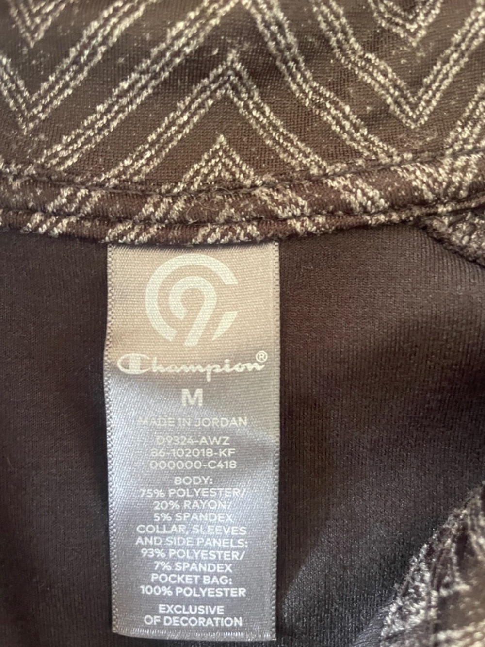 Women’s Champion Black Jacket with Gray Chevron Sleeves, Medium - Picture 2 of 3